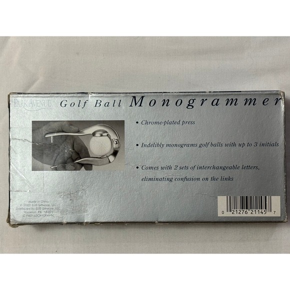 Park Avenue Golf Ball Monogrammer Chrome Plated Press Up To 3 Initials - Picture 2 of 5
